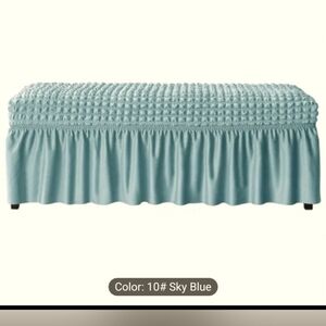 Bench Slip Cover, Stretchable, Cloth, Blue, Fits Most Bench Sizes
